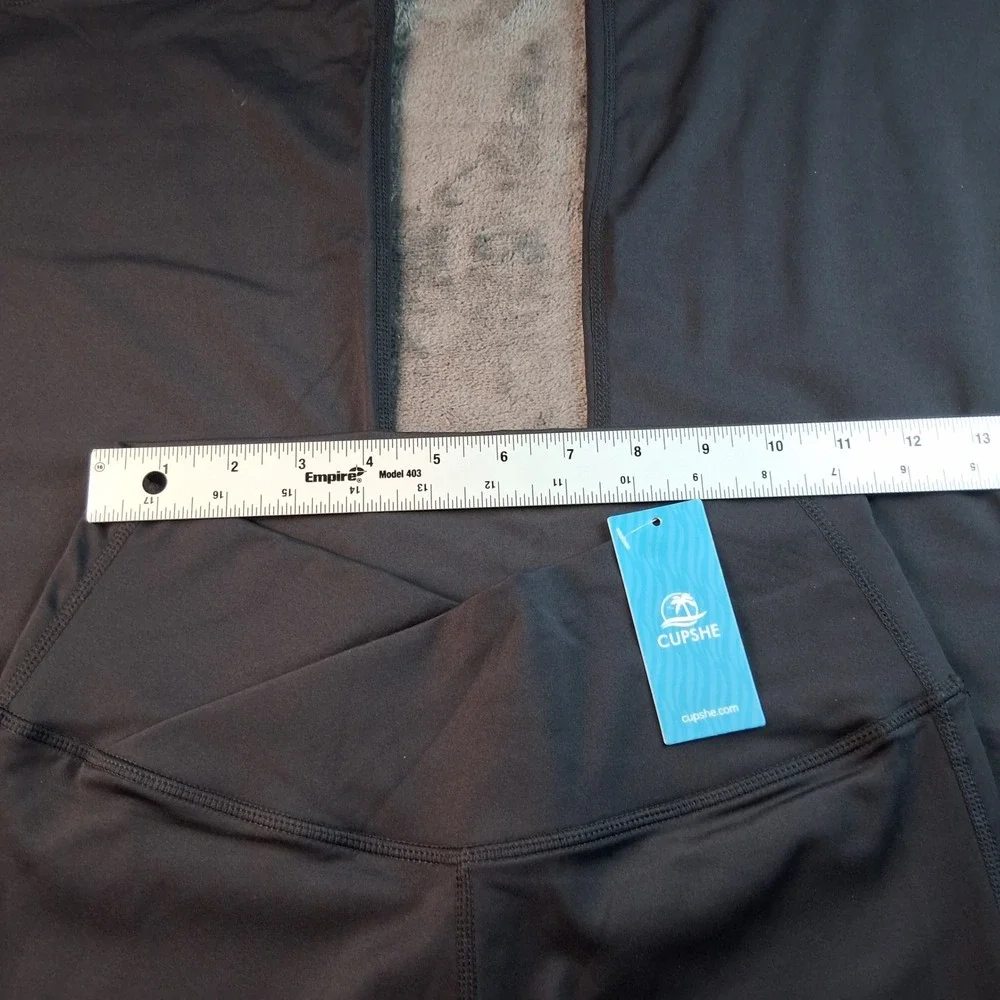 NWT Cupshe Yoga Pants Small Black Crossover High Waist Flare Leg Activewear - Picture 7 of 8